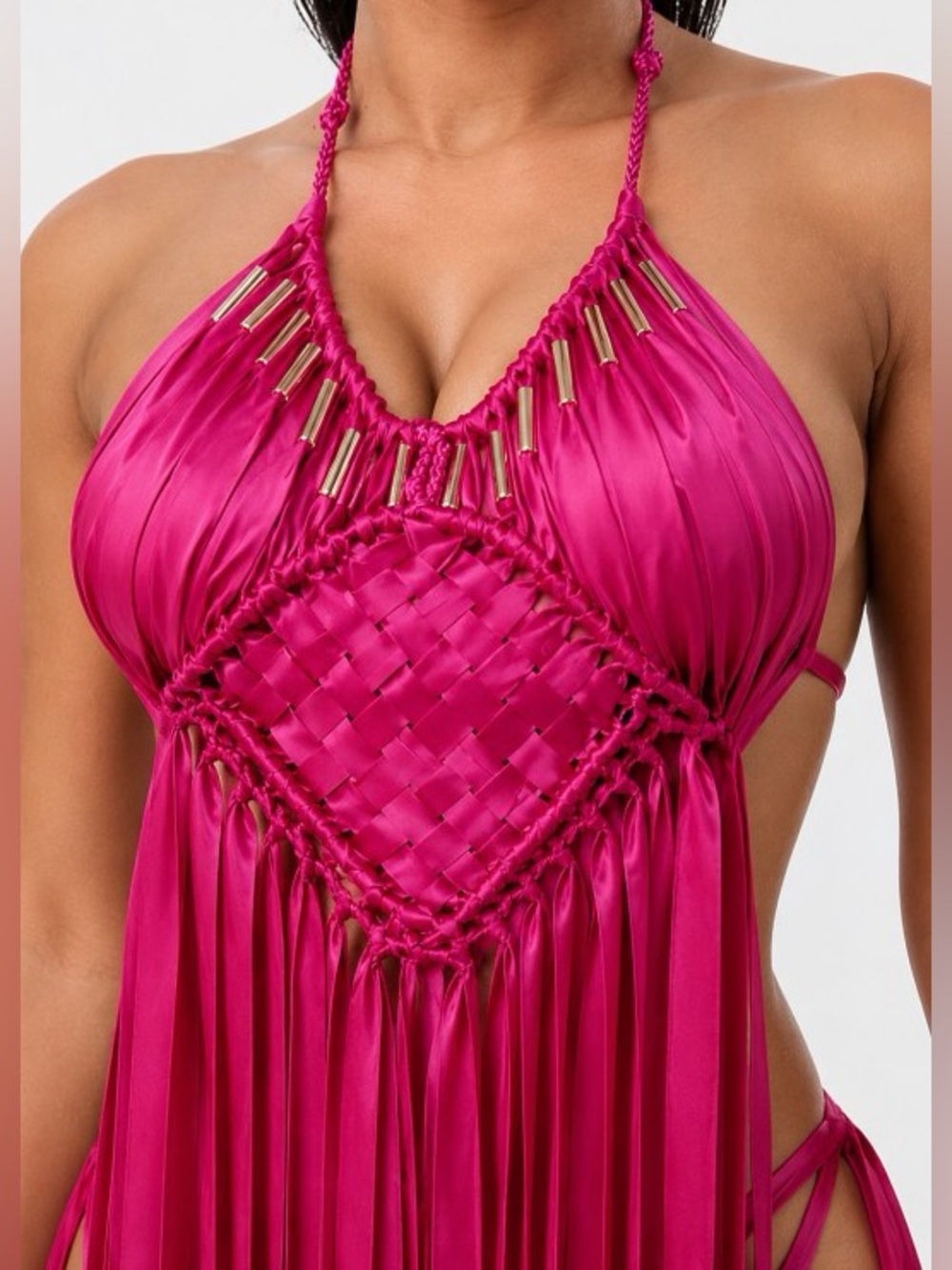 Fringe Halter Maxi Dress - Picture 2 of 16